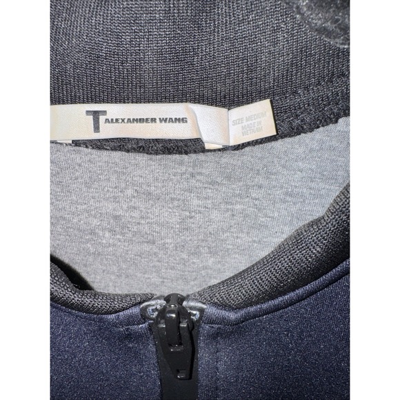 T by Alexander Wang Scuba Skater Mini Dress Navy Size M Halter Racerback Stretch - Picture 6 of 12